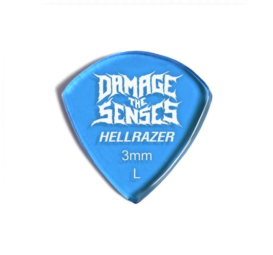 Acrylic Pick - Hellrazer 3mm (Trans Blue) Damage The Senses