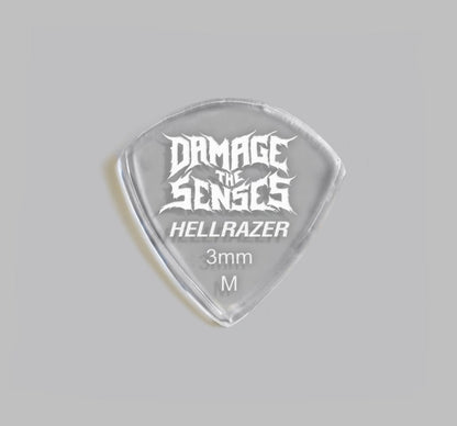 Acrylic Pick - Hellrazer 3mm (Clear) Damage The Senses