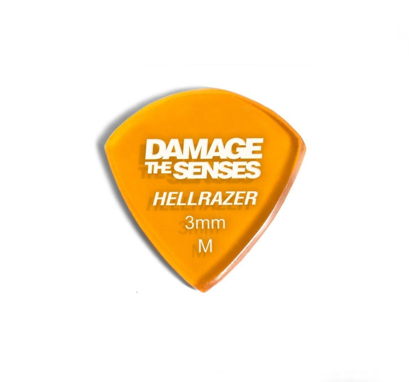 Acrylic Pick - Hellrazer 3mm (Trans Orange) Damage The Senses